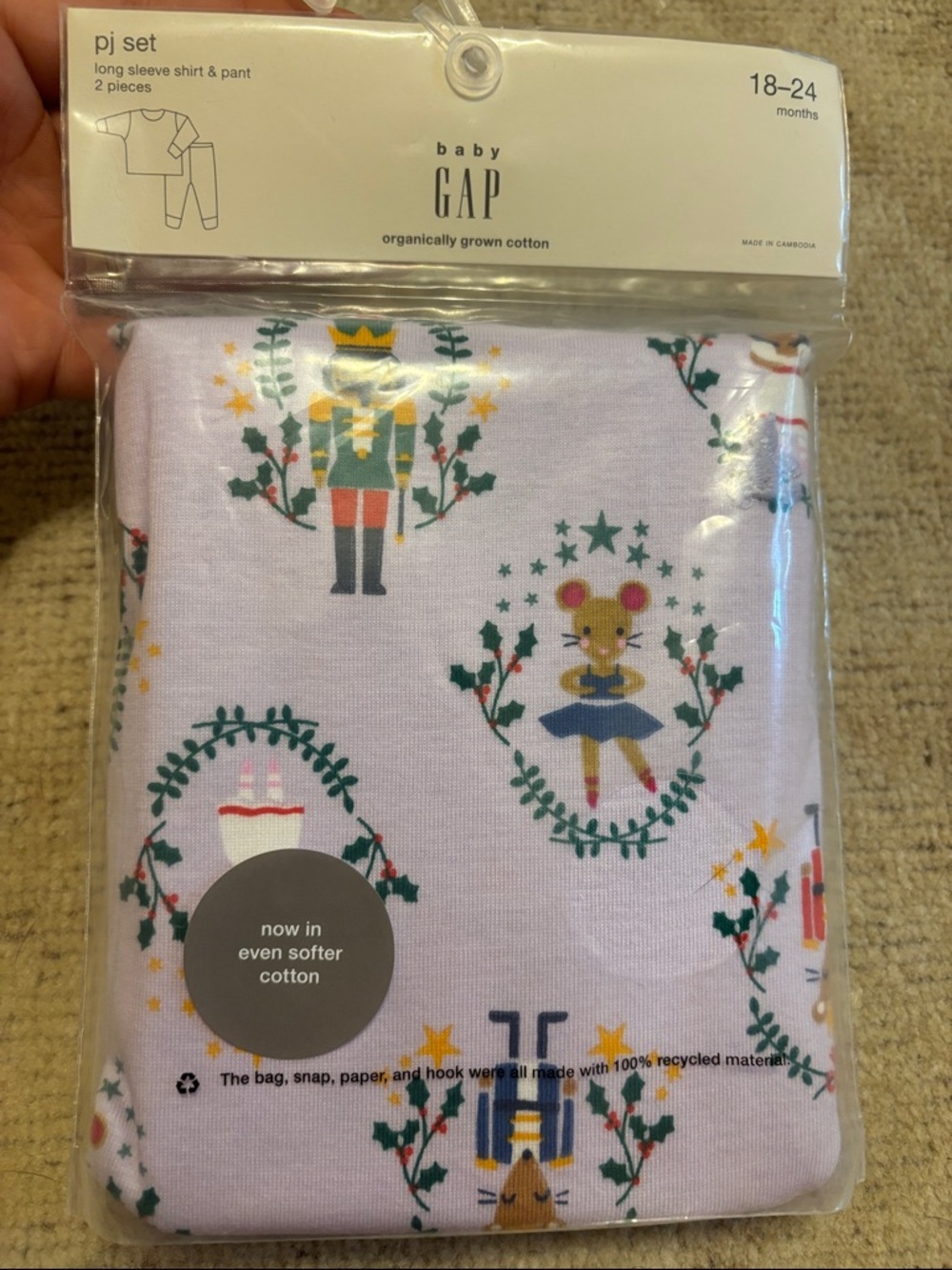 GAP Baby Lavender Nutcracker & Ballerina Pajama Set